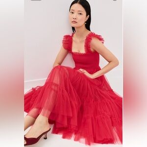 Hill House Home Collectors Edition Ellie Nap Dress - Red Tulle. Size S.